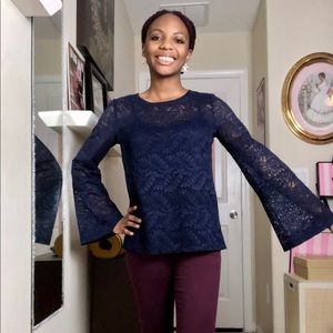 Banana Republic Blue Lace Top